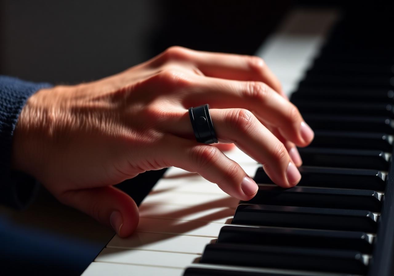 Musicians training with FingerWeights